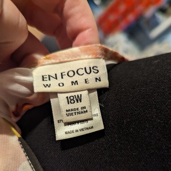 Enfocus Studio Long Sleeve Floral Dress w/ Elastic Waist | Size L - Picture 3 of 4